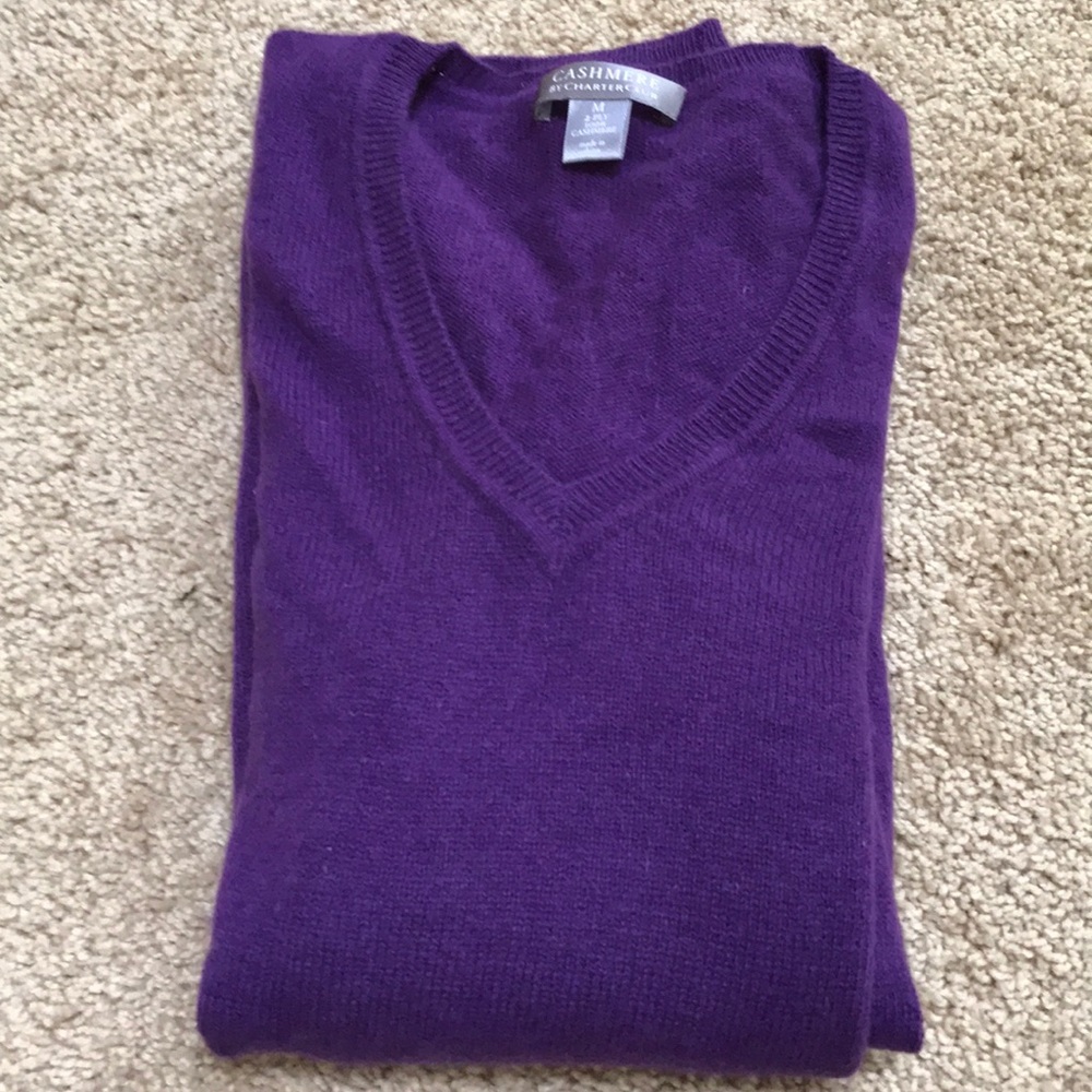 Charter club medium V neck cashmere sweater - Picture 6 of 8